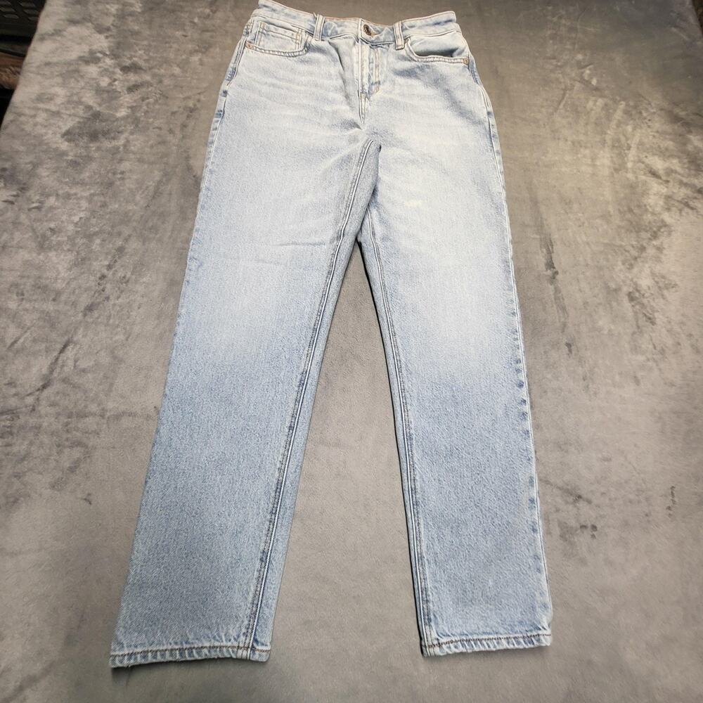 American Eagle‎ Jeans Womens 2 Petites Blue Mom Light Wash Relaxed Stretch